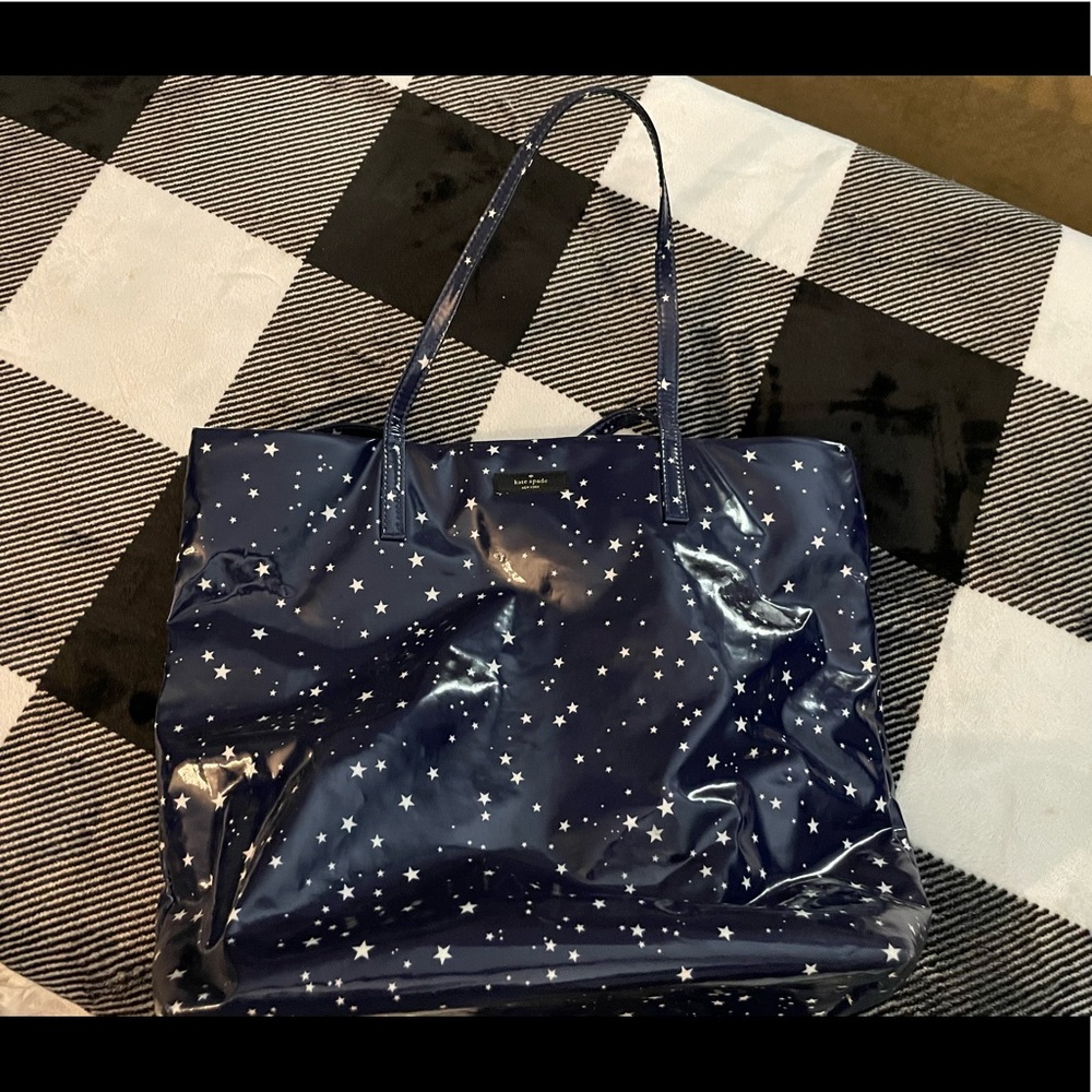 Kate Spade large patent leather tote with stars